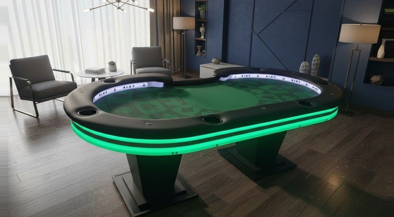Mesa de Poker Profissional com Entrada de Dealer e Borda em Acrilico Duplo - Pro46